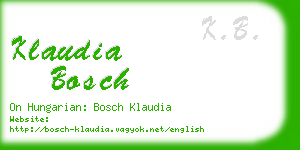 klaudia bosch business card